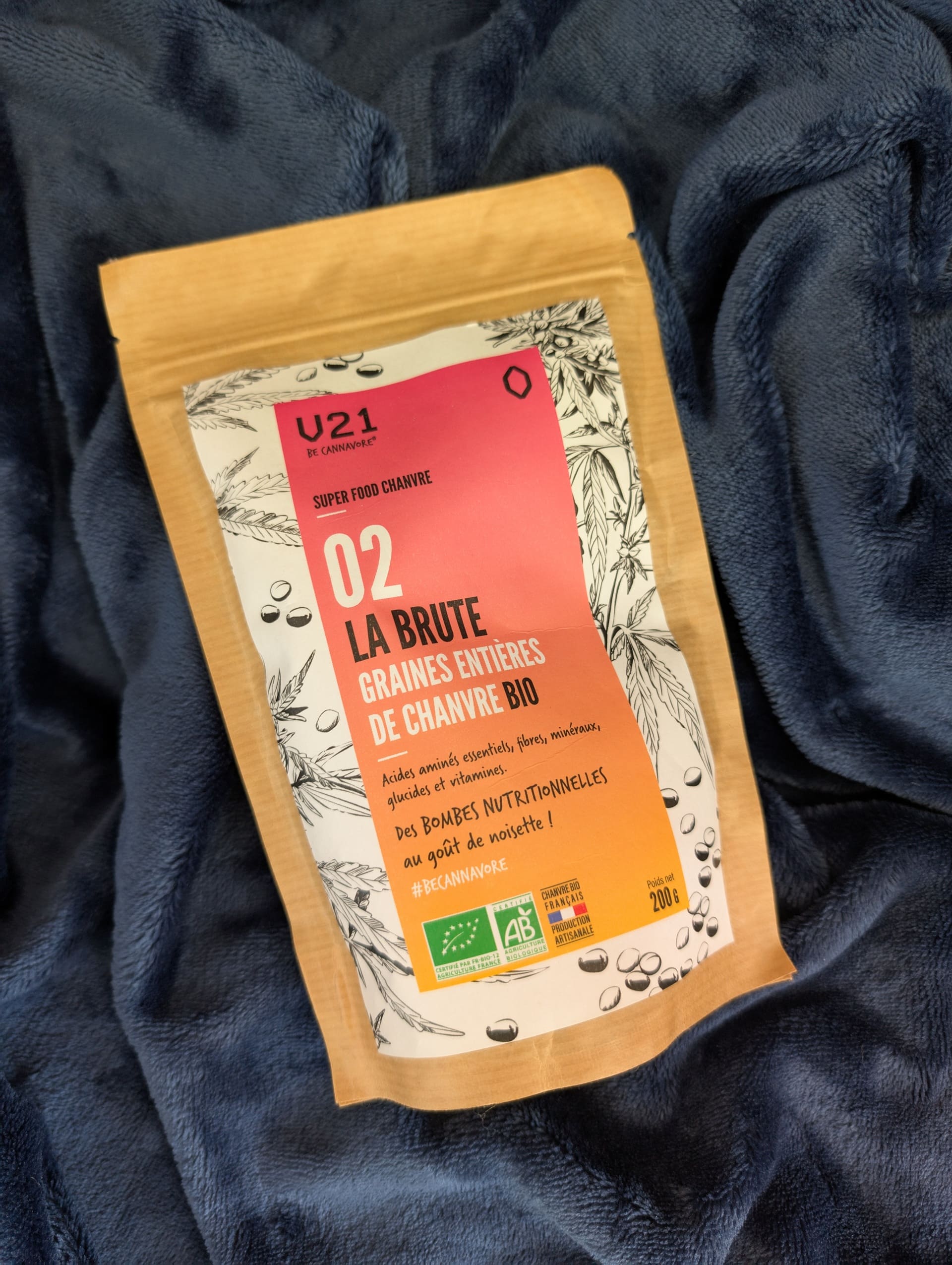 Graines de chanvre entières